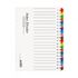 Munhwa File A194-7 Professional A4 20-Tab Art Paper Index Dividers พร้อมแท็บสีที่เขียนได้สําหรับการจัดระเบียบเอกสารที่กว้างขวาง